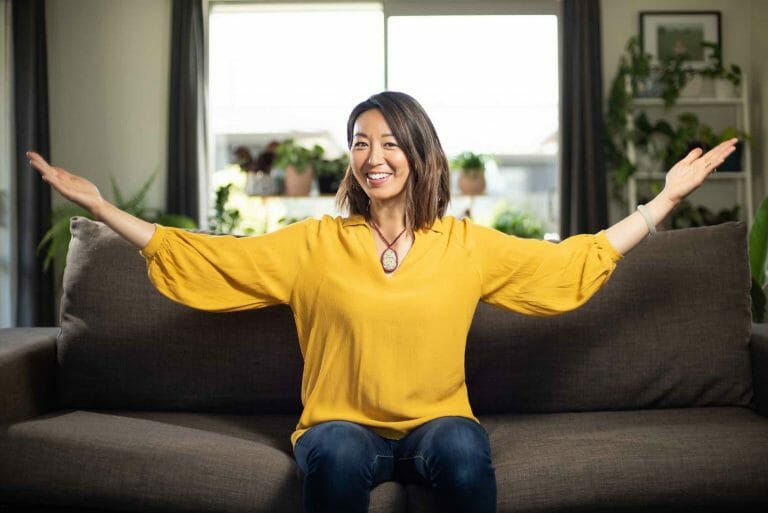 Jin Ong Happy On Couch