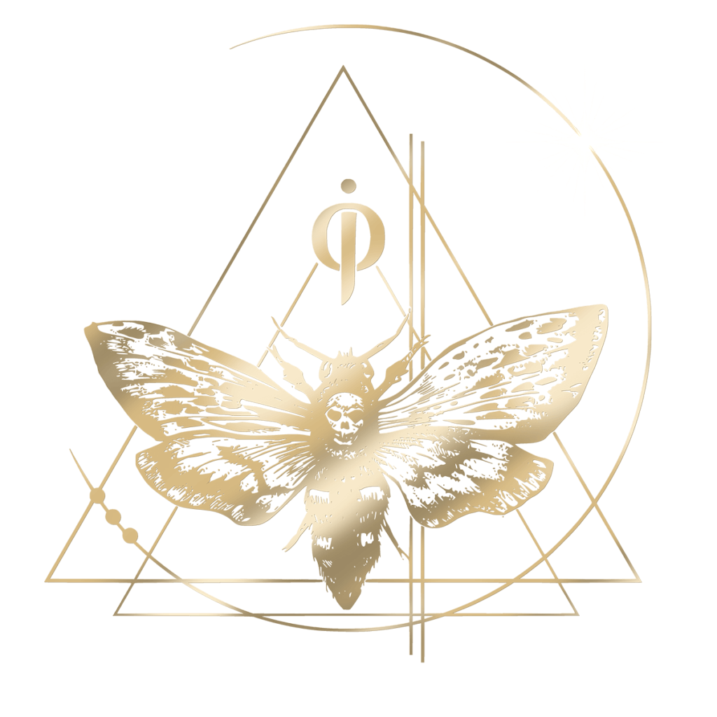 dr jin ong the art of listening to your body logo sparkle geo moth gold shine transparent sml